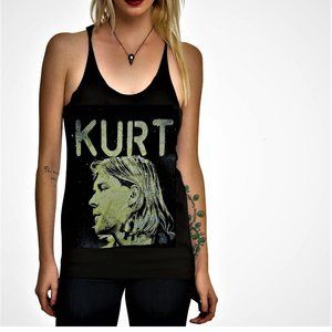 Kurt Cobain Photo Logo punk rock Racerback Official Tank Top L NWT made USA